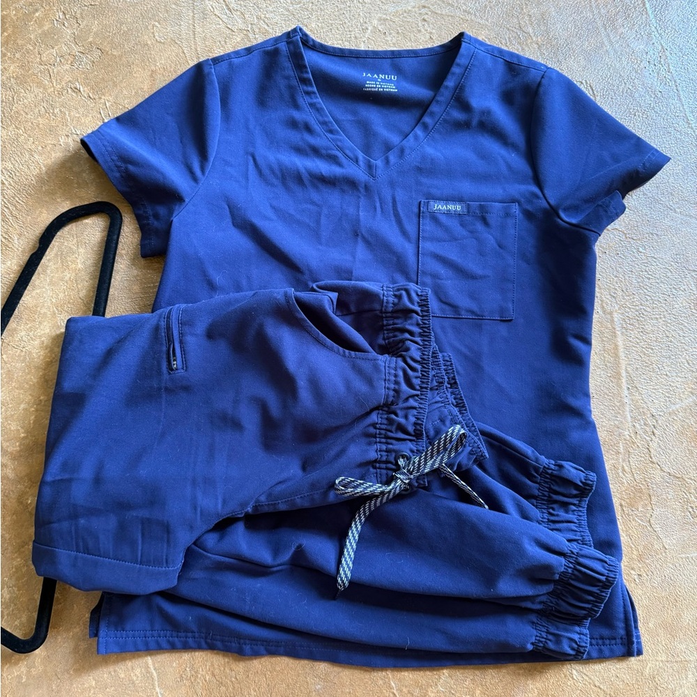 Jaanuu Deep Blue Scrub Set